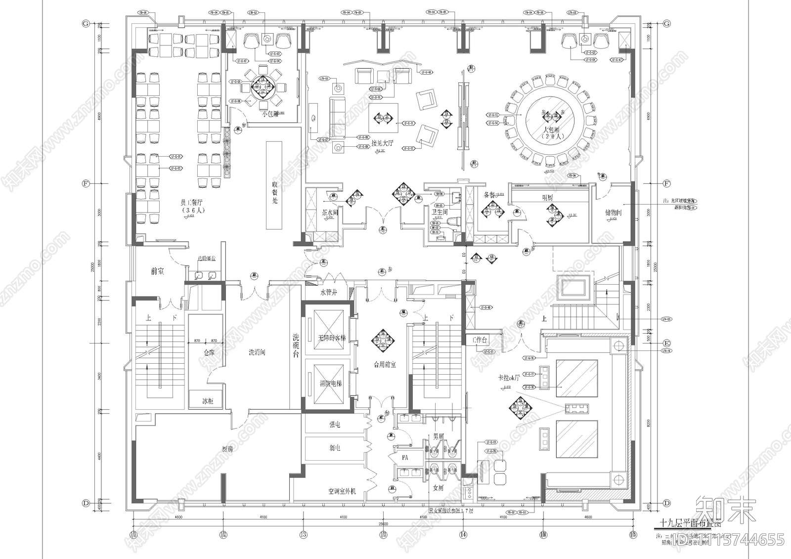 企业会所装饰施工图cad施工图下载【ID:1115744655】