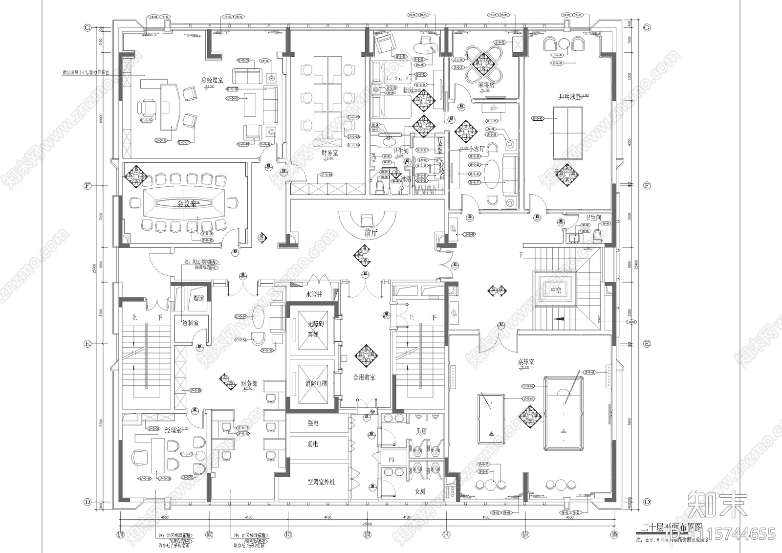 企业会所装饰施工图cad施工图下载【ID:1115744655】