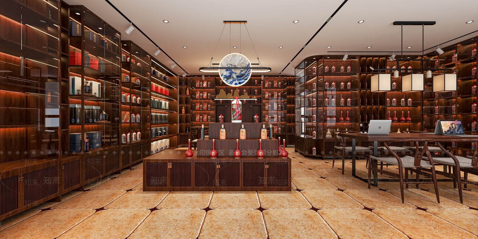 新中式烟酒店SU模型下载【ID:1115755110】