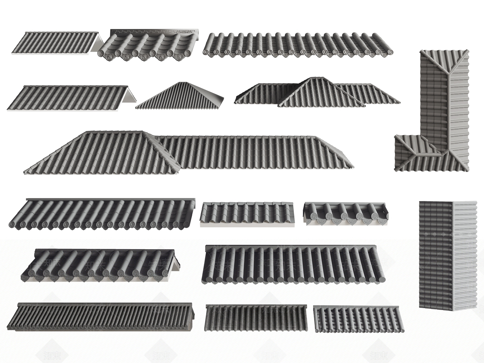 中式屋檐门头3D模型下载【ID:1115759880】