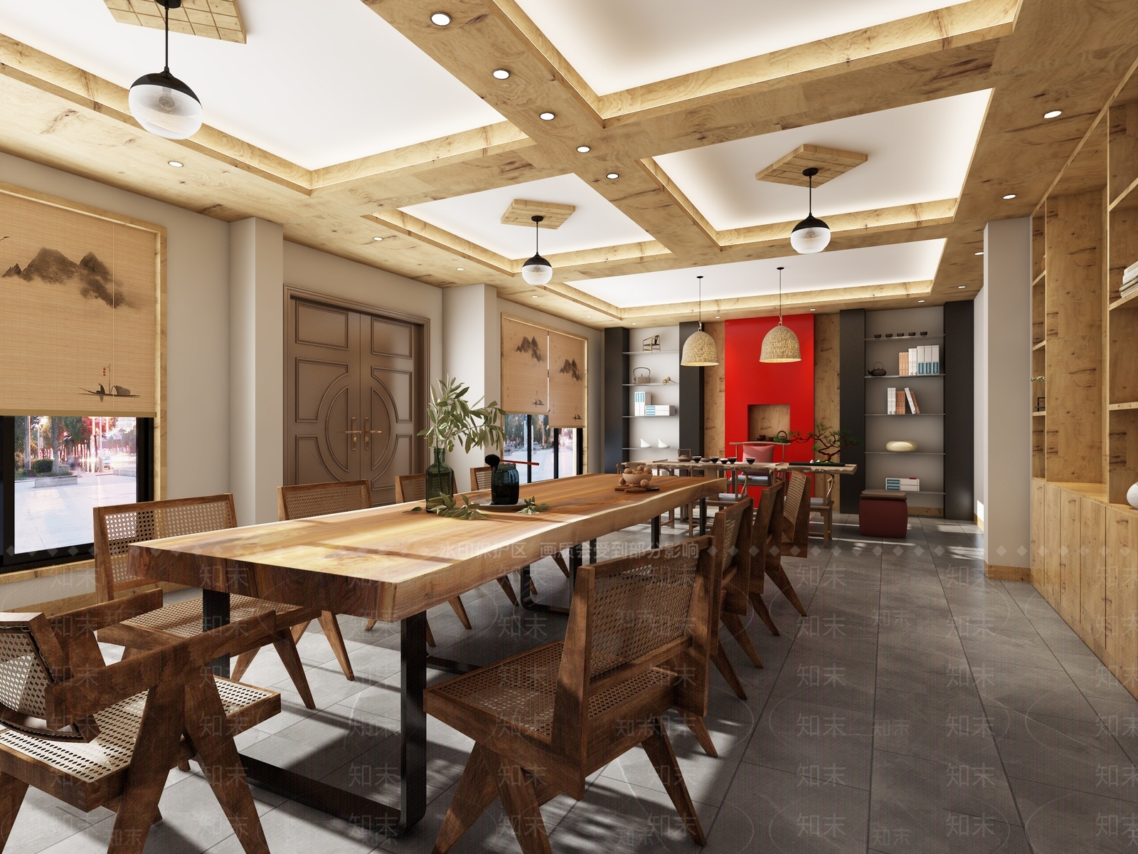 新中式民宿休息区3D模型下载【ID:1115761194】