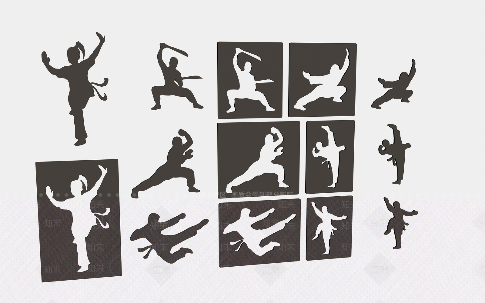 现代武术运动人物雕塑3D模型下载【ID:1115762439】