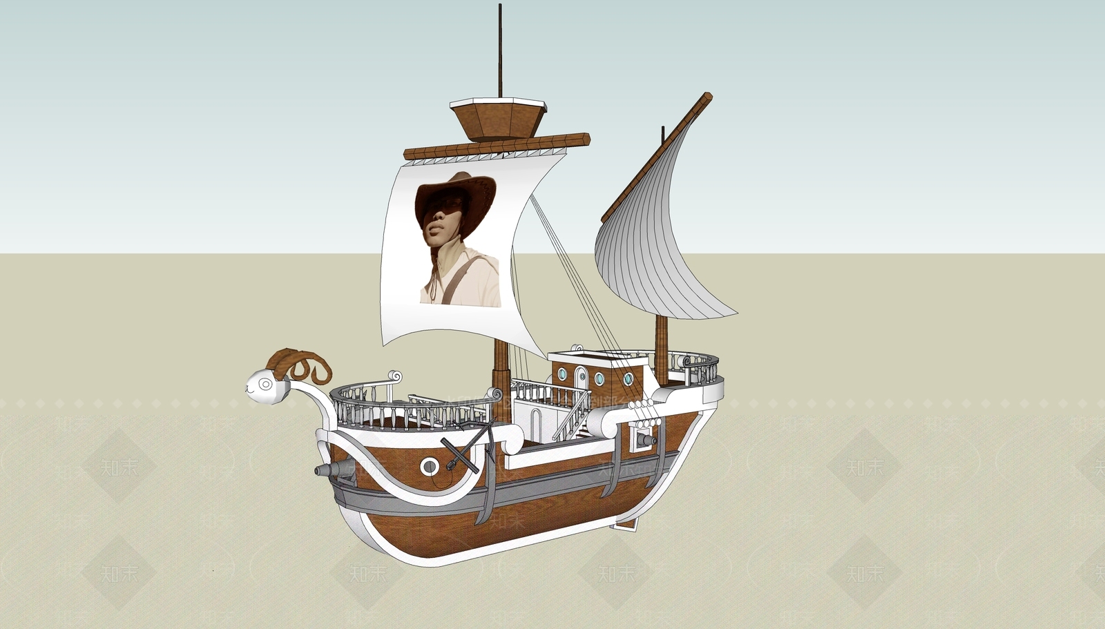 现代海盗船SU模型下载【ID:1115767700】