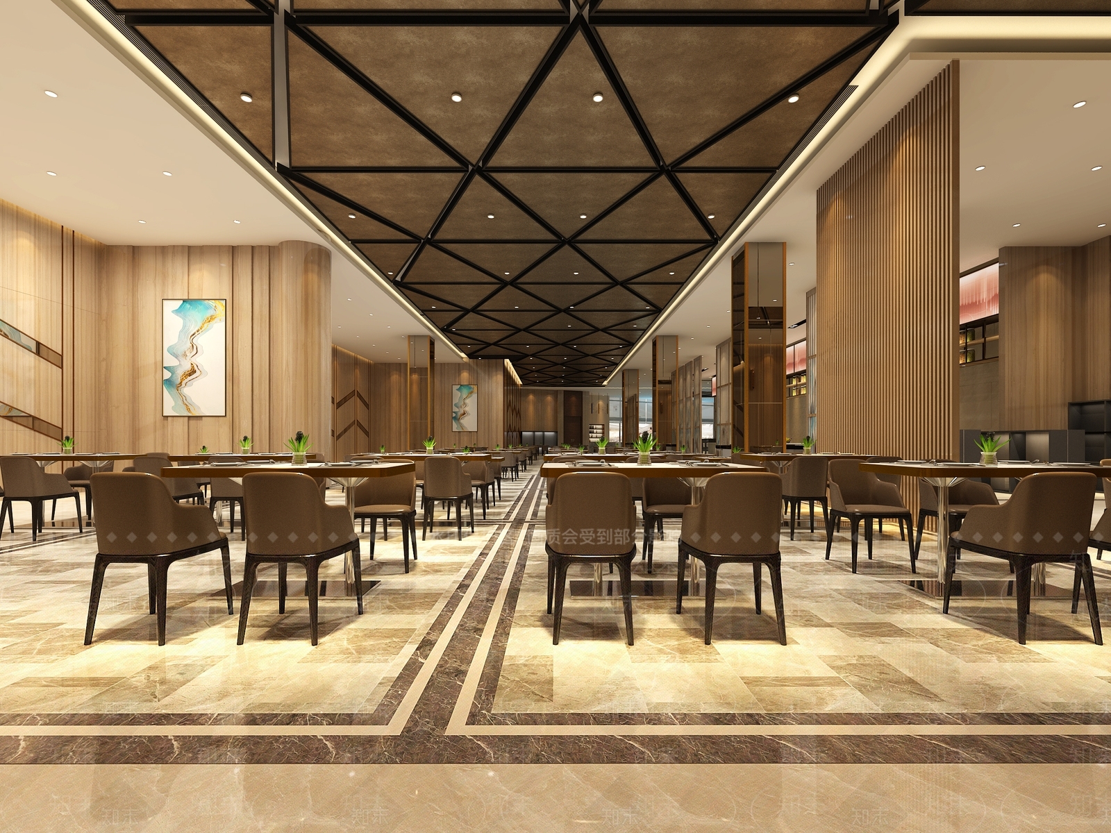 现代酒店自助餐厅3D模型下载【ID:1115767869】