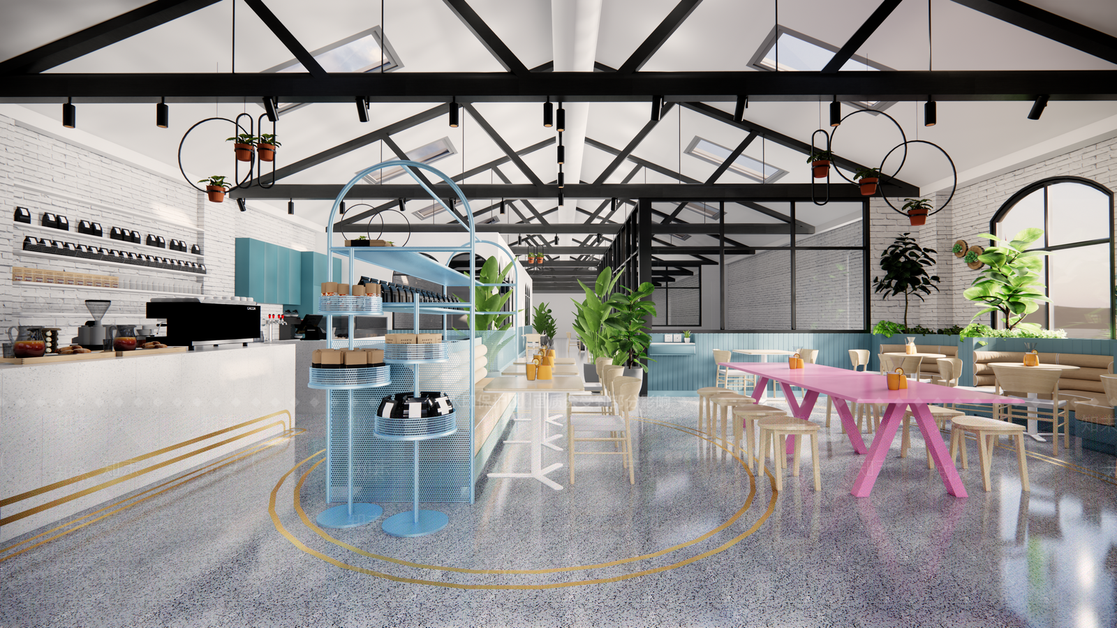 【SU悬赏模型】现代风格咖啡馆SU模型下载【ID:1115942352】