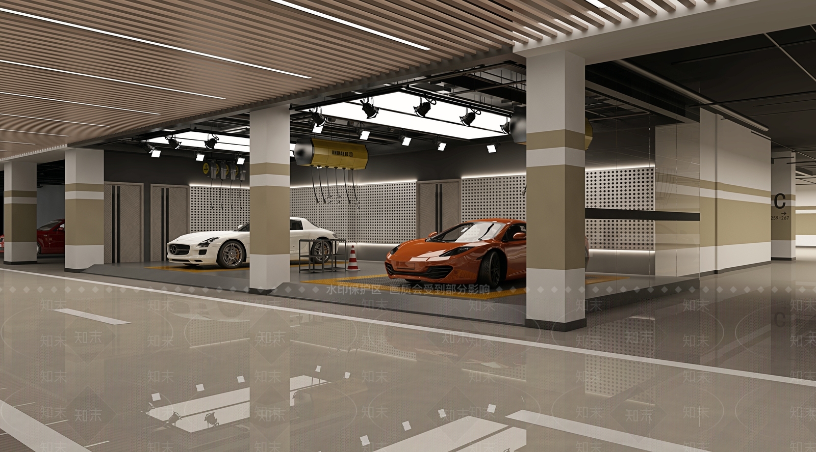 现代地下车库3D模型下载【ID:1115771616】