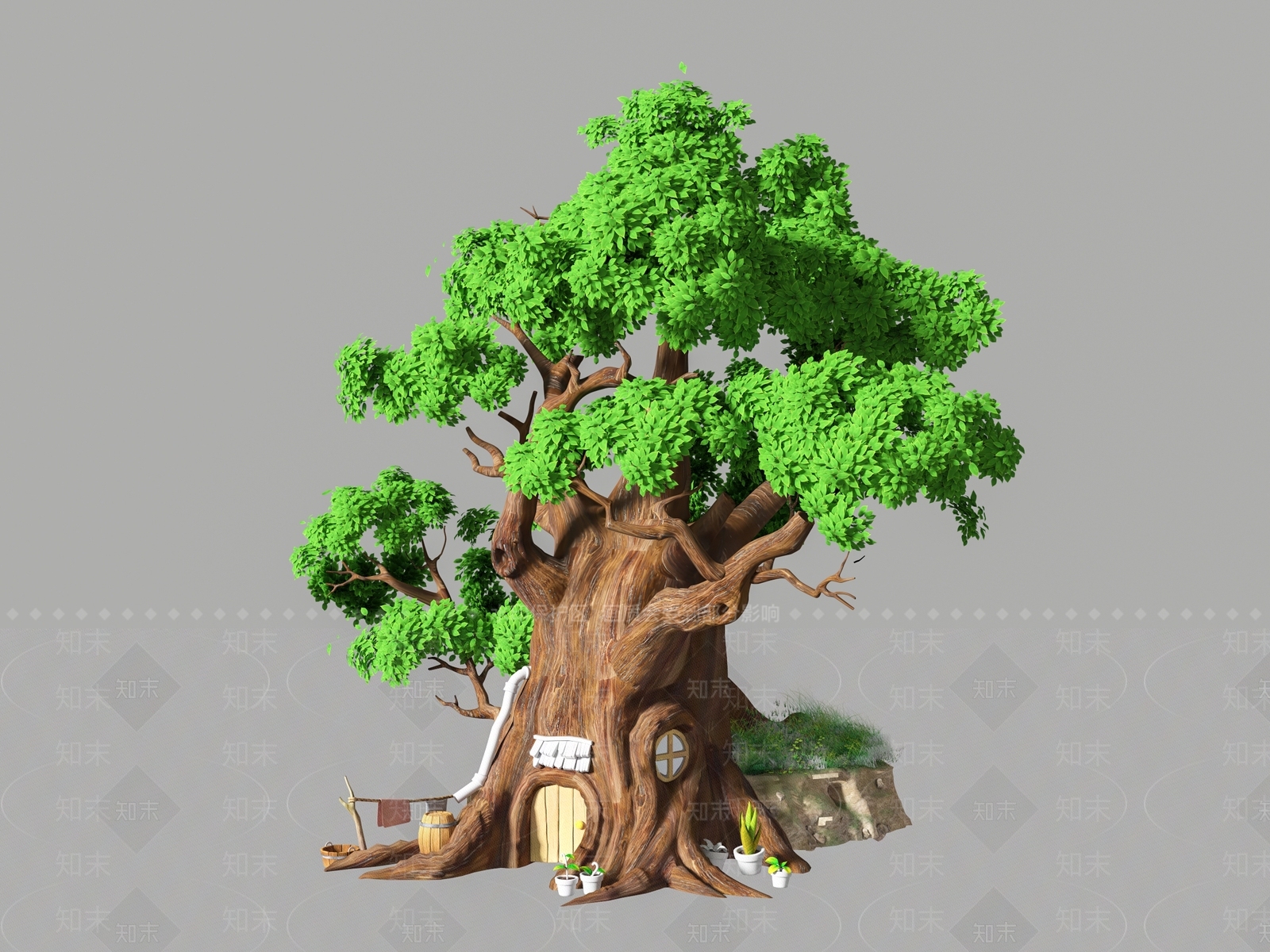 现代卡通儿童娱乐景观树SU模型下载【ID:1115772856】