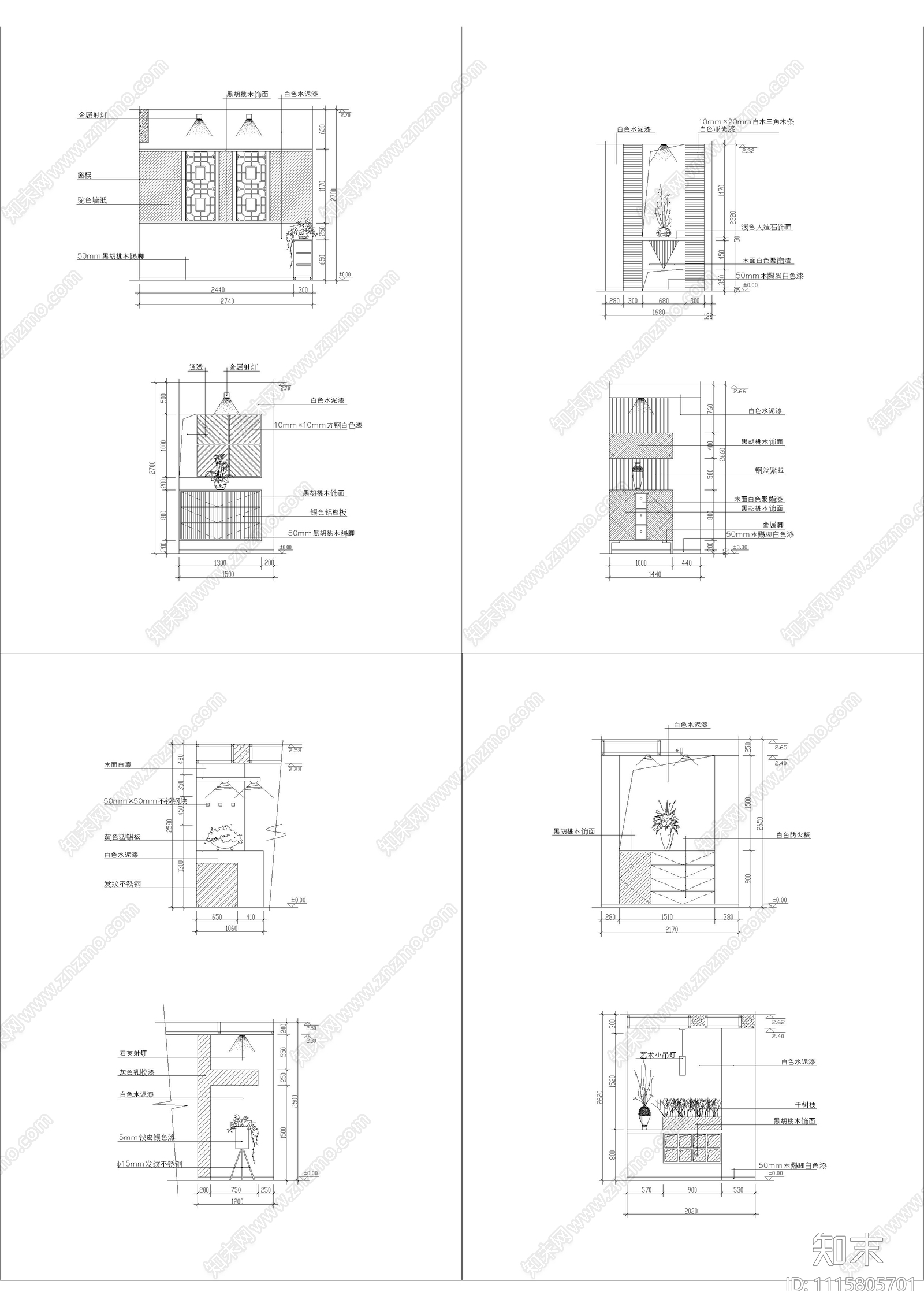 现代室内玄关施工图cad施工图下载【ID:1115805701】