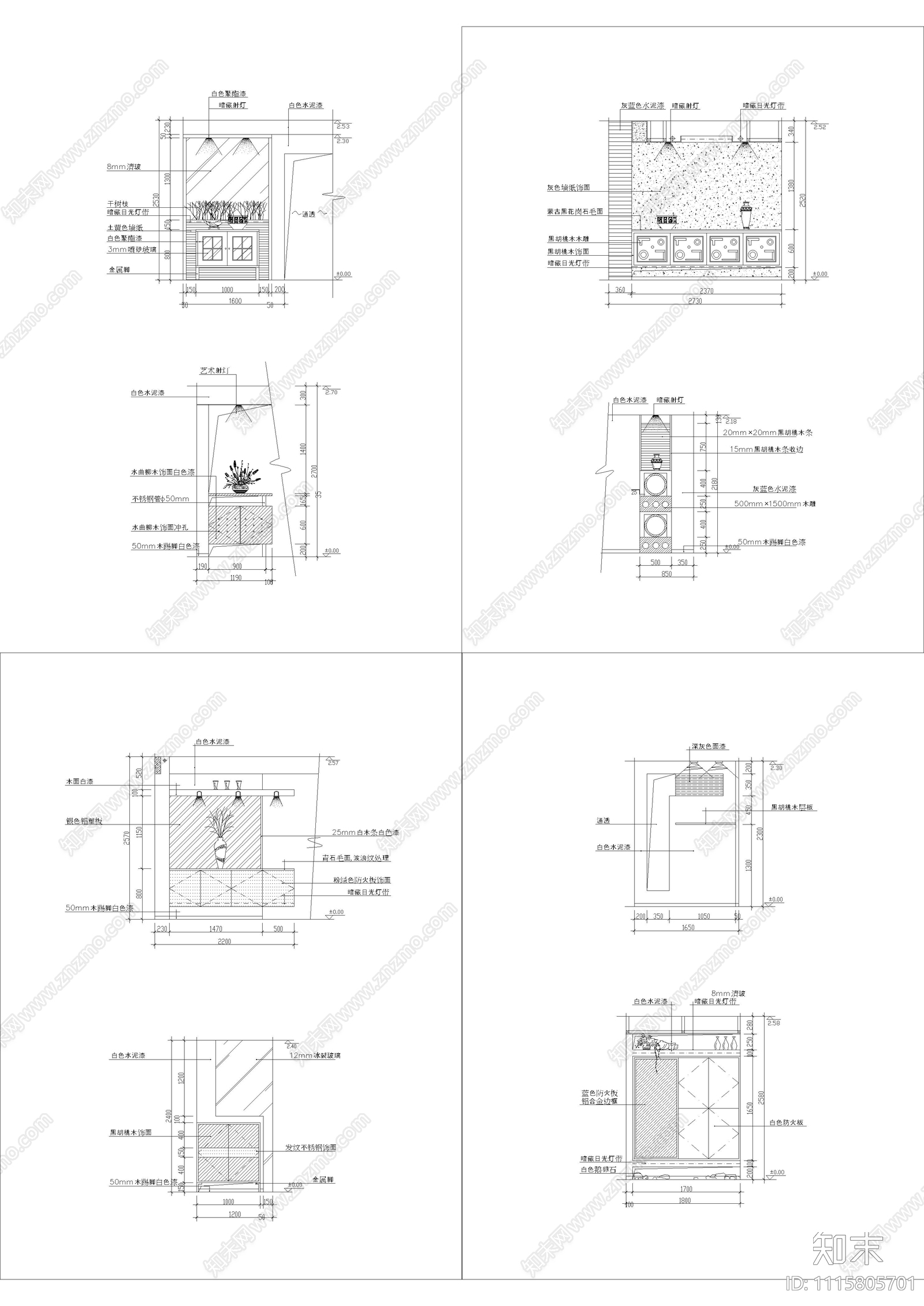 现代室内玄关施工图cad施工图下载【ID:1115805701】