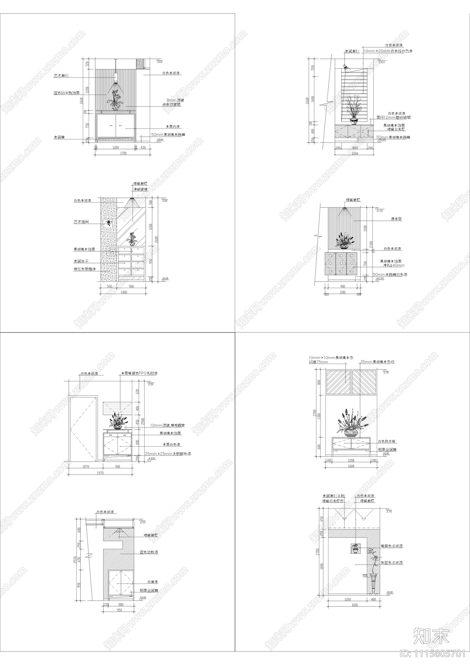 现代室内玄关施工图cad施工图下载【ID:1115805701】