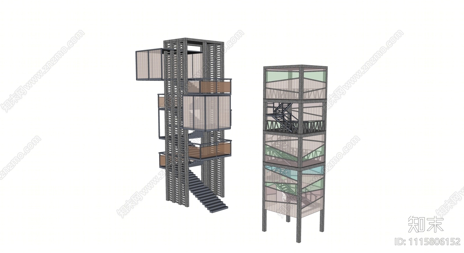 现代观光塔SU模型下载【ID:1115806152】