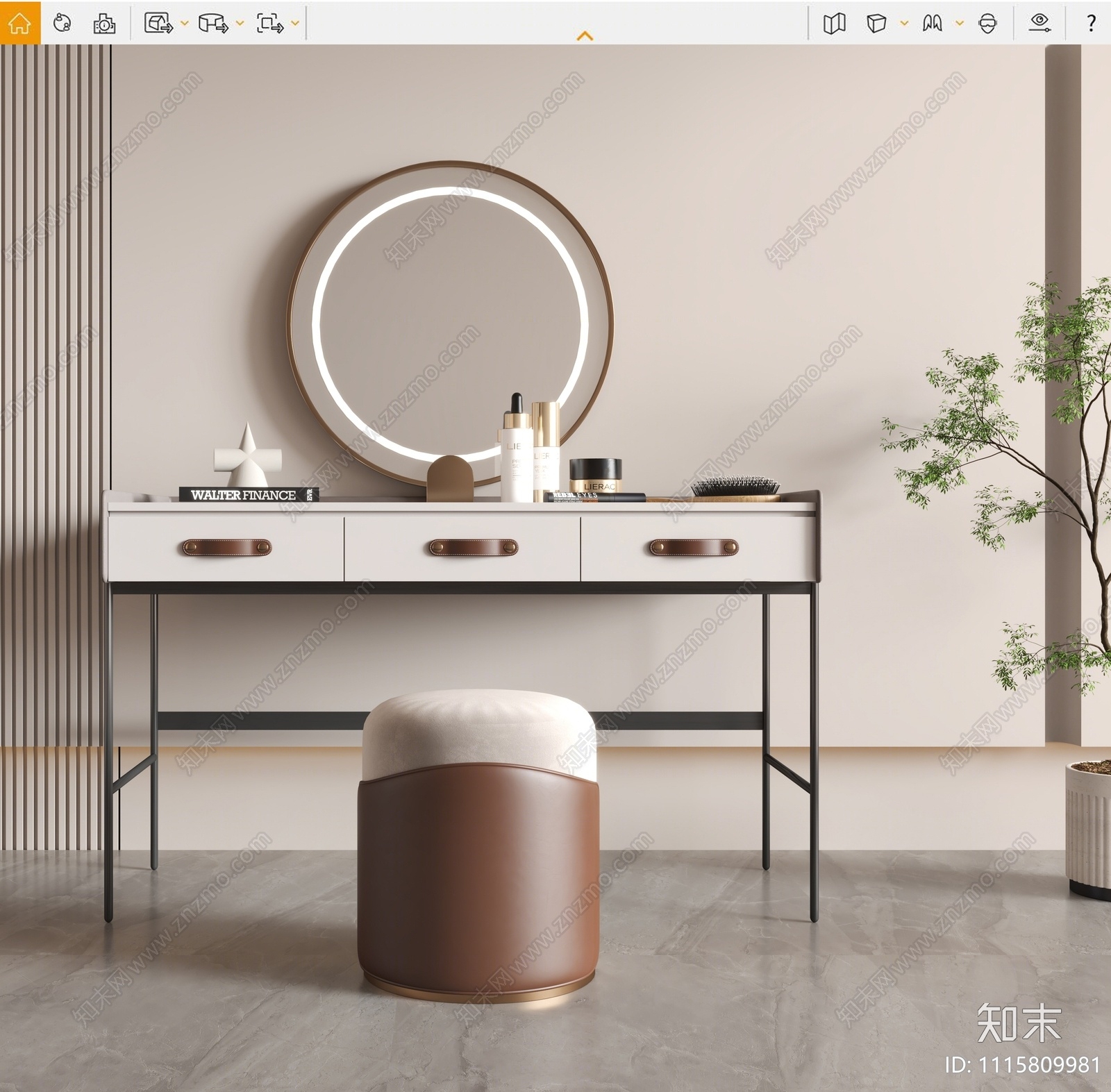 现代梳妆台SU模型下载【ID:1115809981】