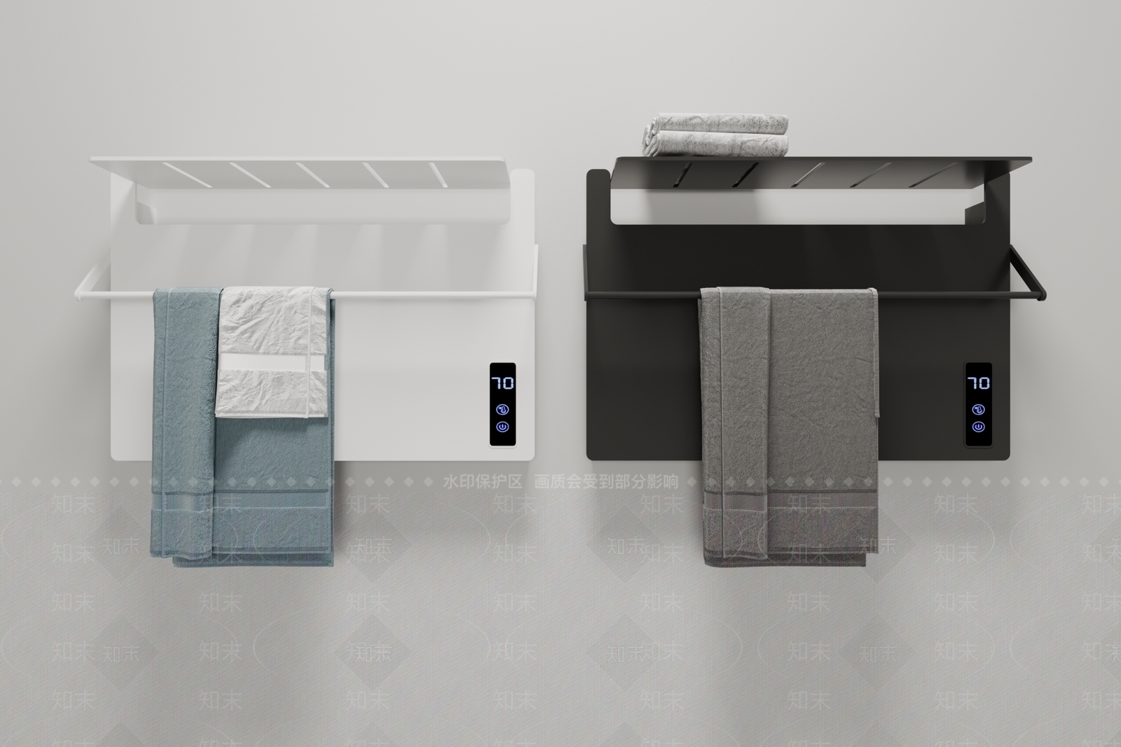 卫生间浴室恒温电热毛巾架3D模型下载【ID:1115812861】