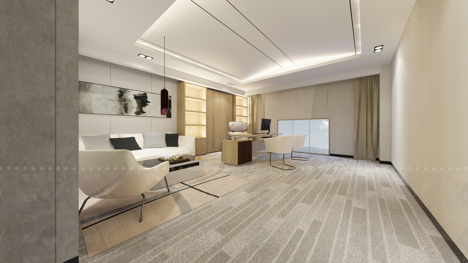 新中式报告厅SU模型下载【ID:1115975114】