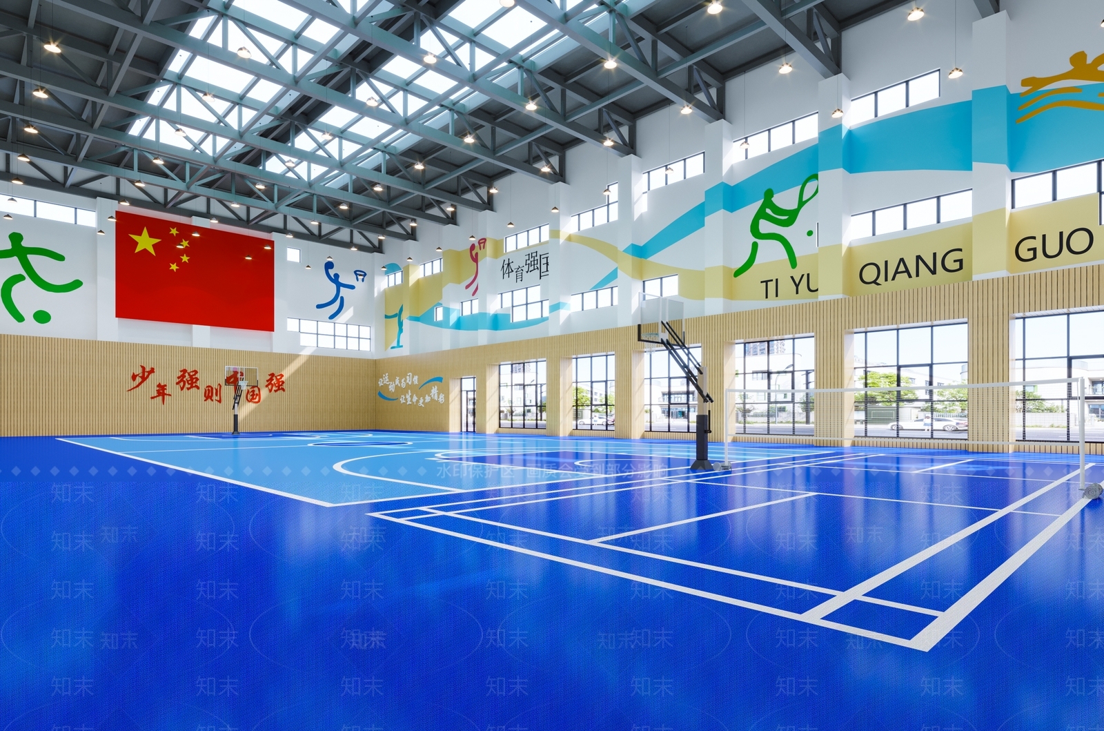 现代篮球运动馆3D模型下载【ID:1115818372】