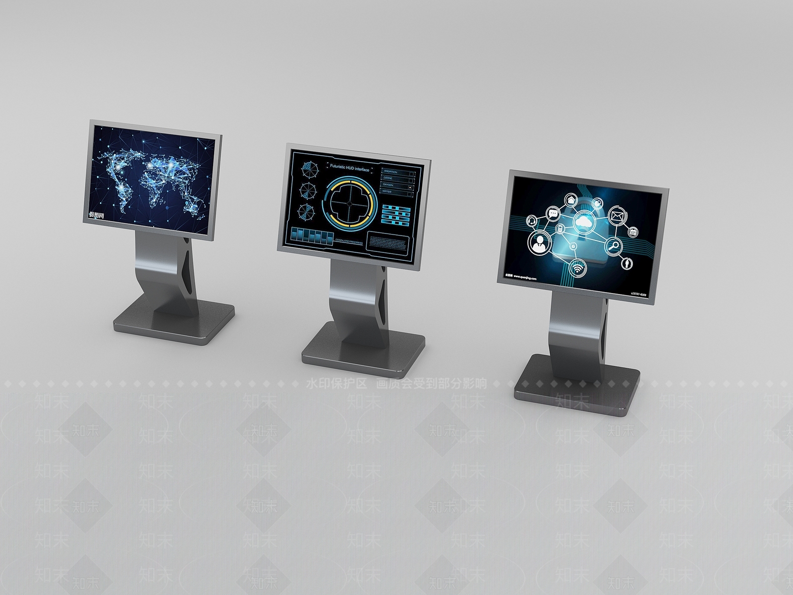 展示屏一体机3D模型下载【ID:1115827051】