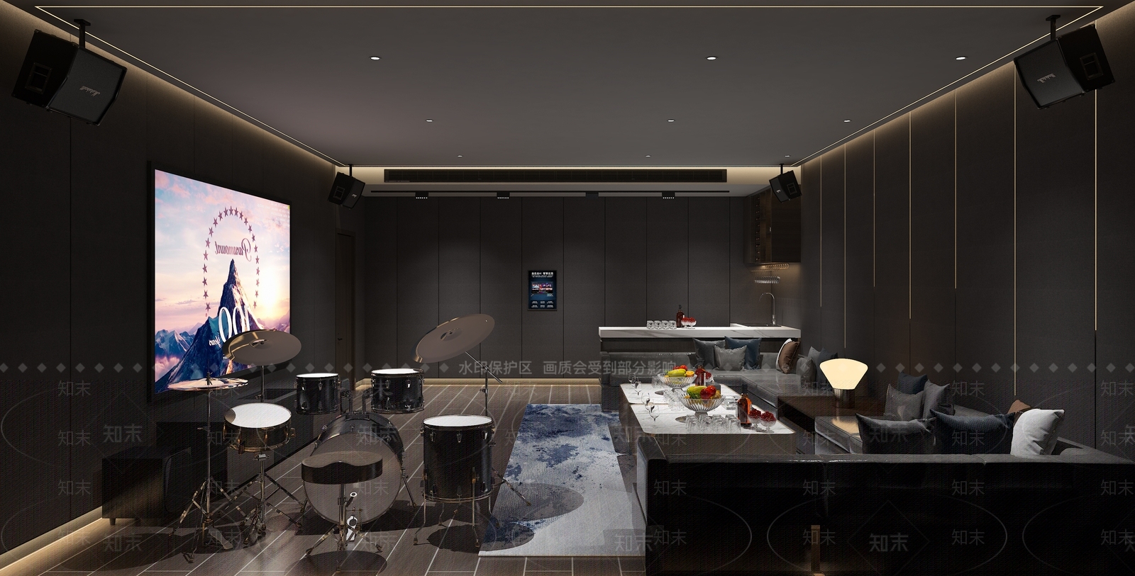 现代家庭影院3D模型下载【ID:1115836527】