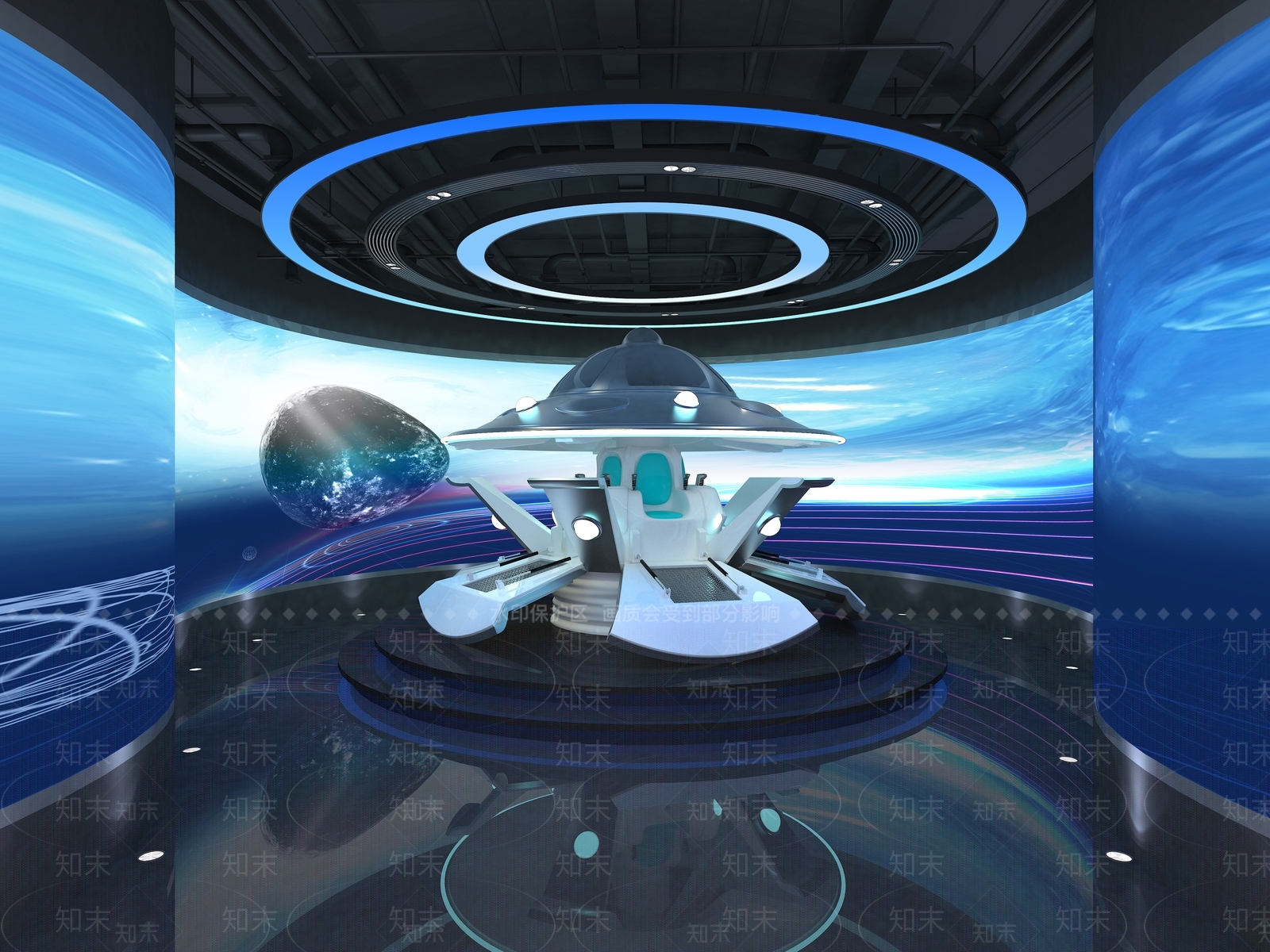 现代VR飞碟馆3D模型下载【ID:1115841370】