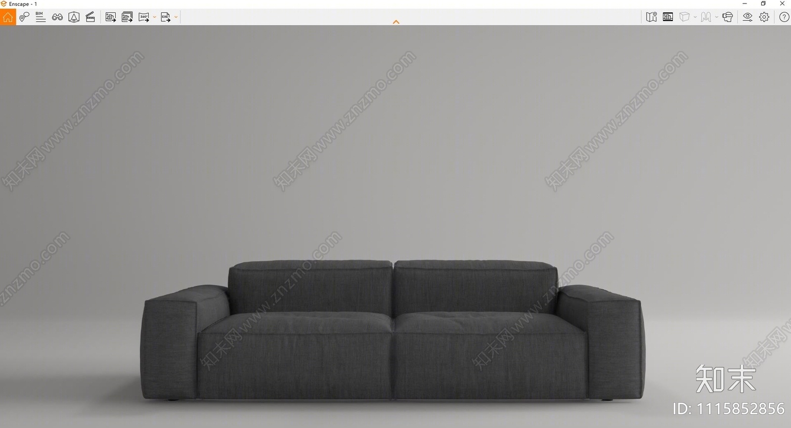 NeoWall现代双人沙发SU模型下载【ID:1115852856】