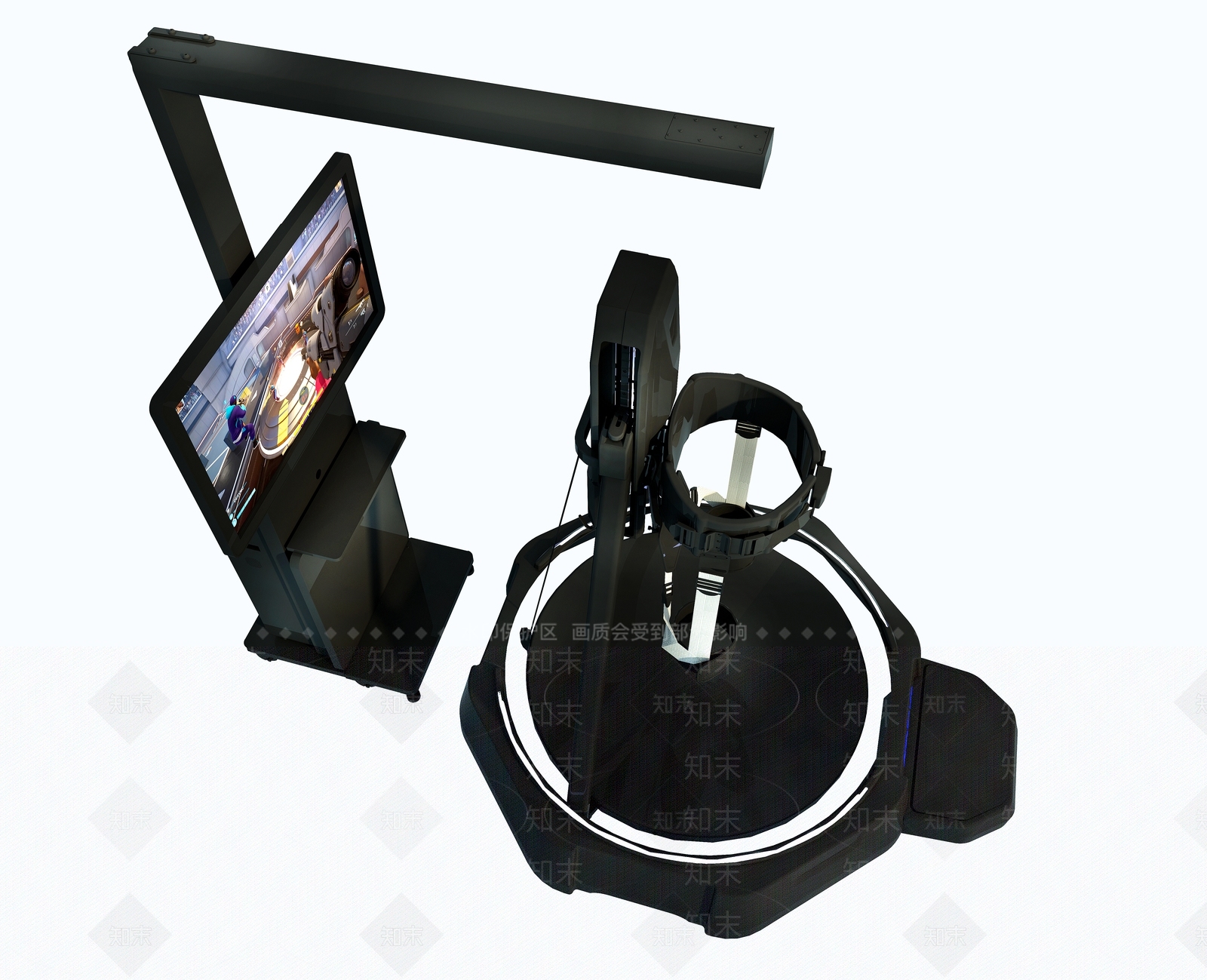现代VR游戏模拟体验机3D模型下载【ID:1115853340】