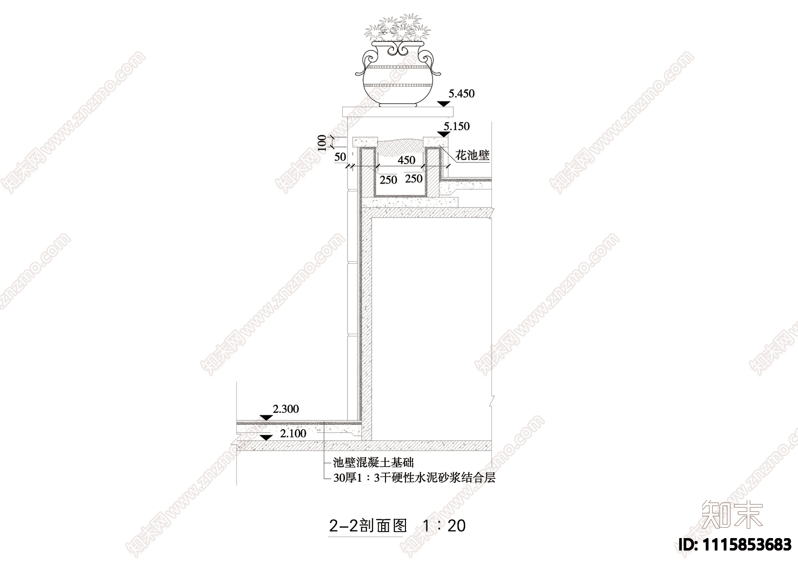 景墙CAD详图施工图下载【ID:1115853683】