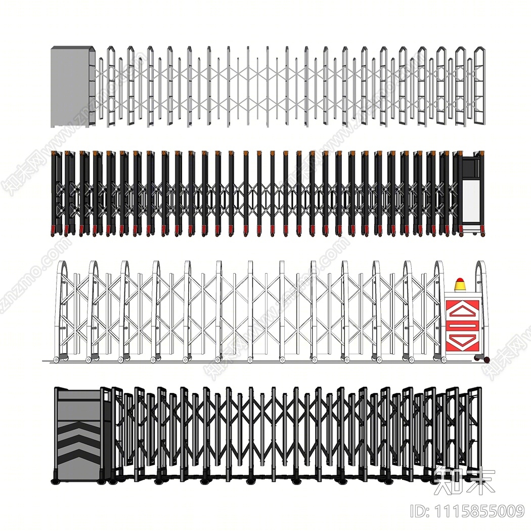 现代电动伸缩门SU模型下载【ID:1115855009】