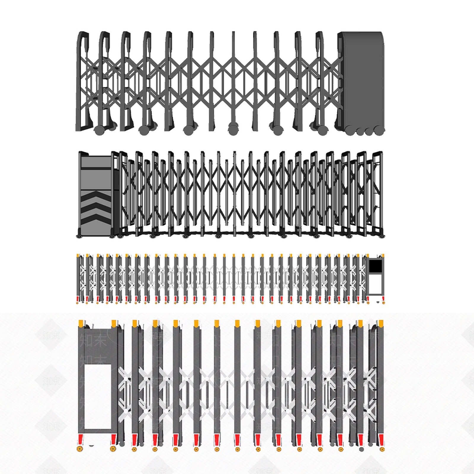 现代电动伸缩门SU模型下载【ID:1115855120】