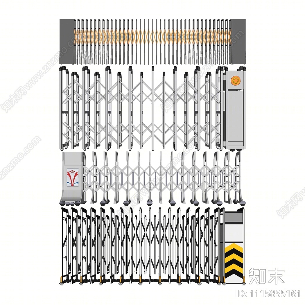 现代电动伸缩门SU模型下载【ID:1115855161】