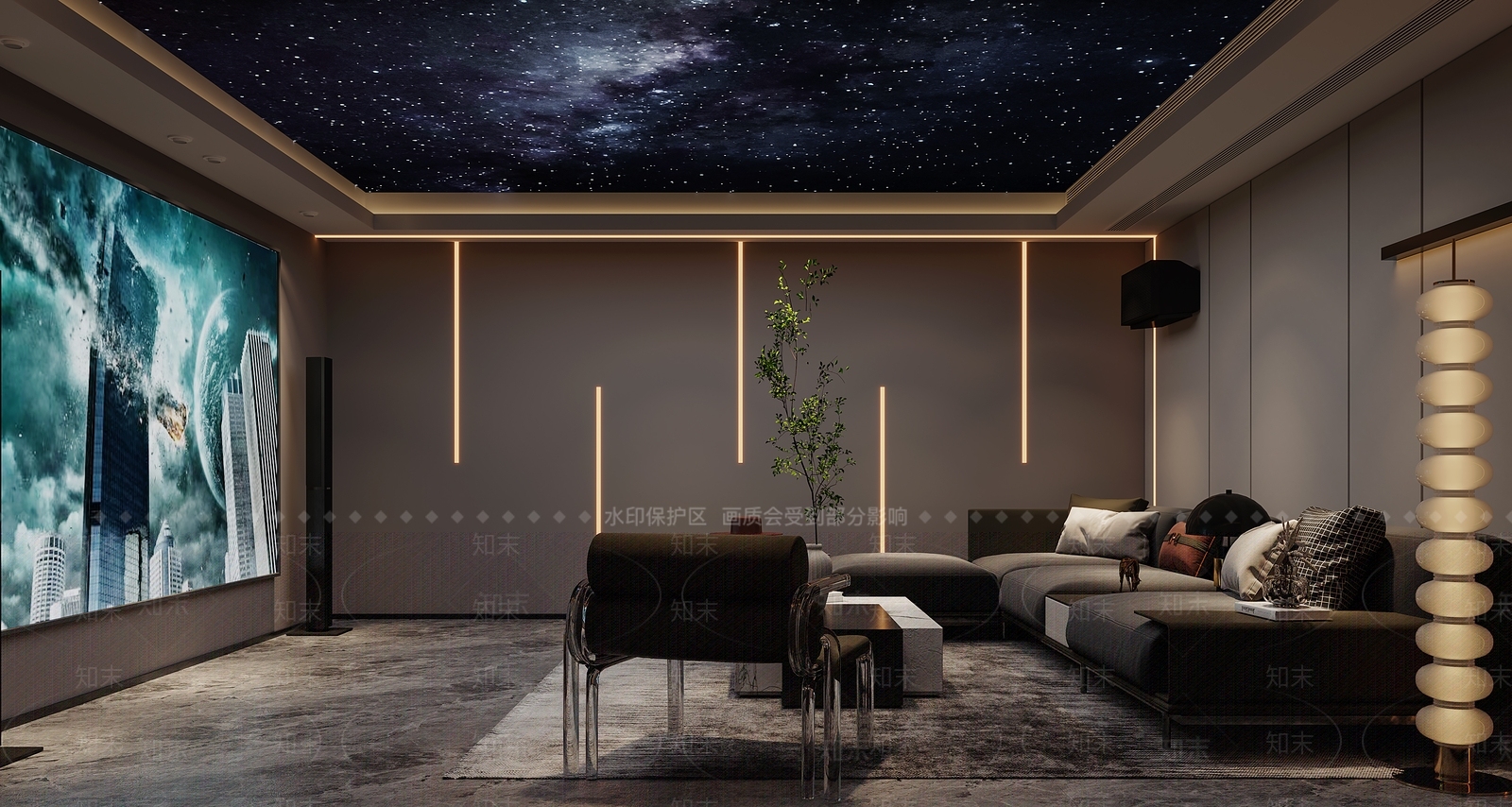 现代家居影音室3D模型下载【ID:1115865079】
