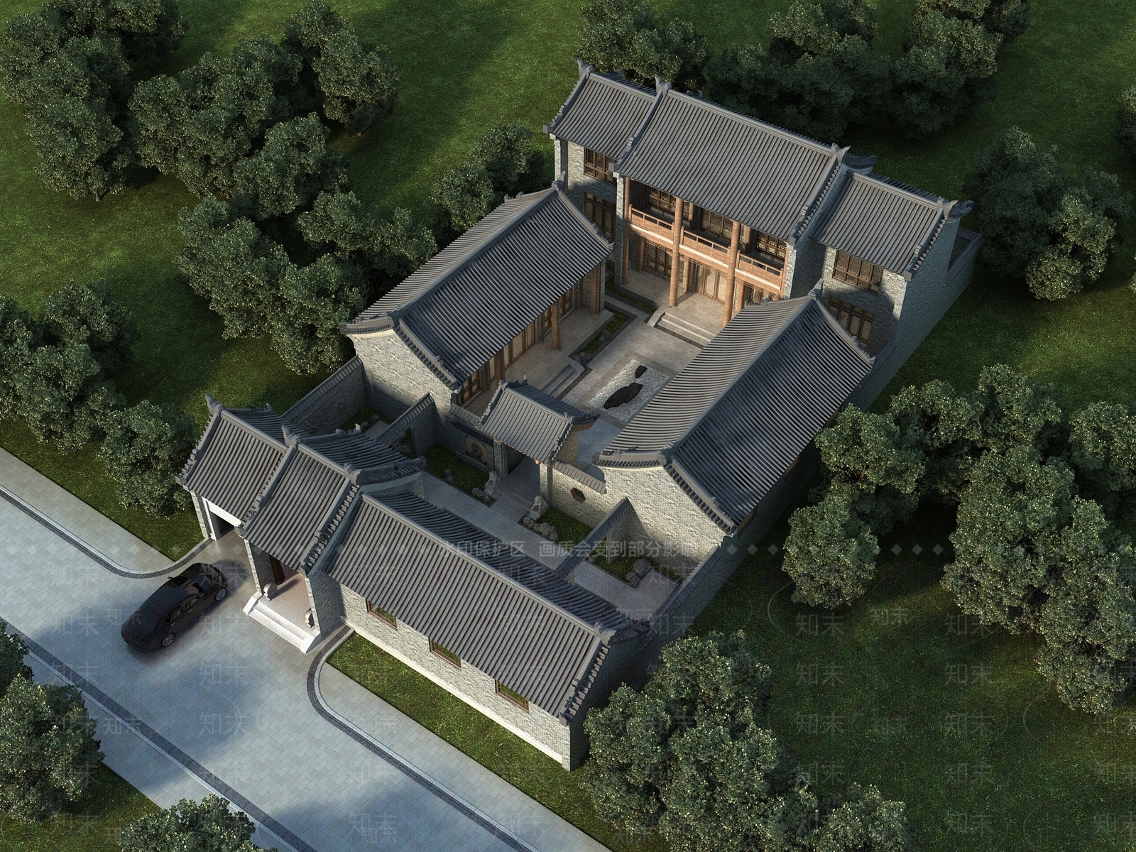 四合院3D模型精品下载_3dmax模型_知末网