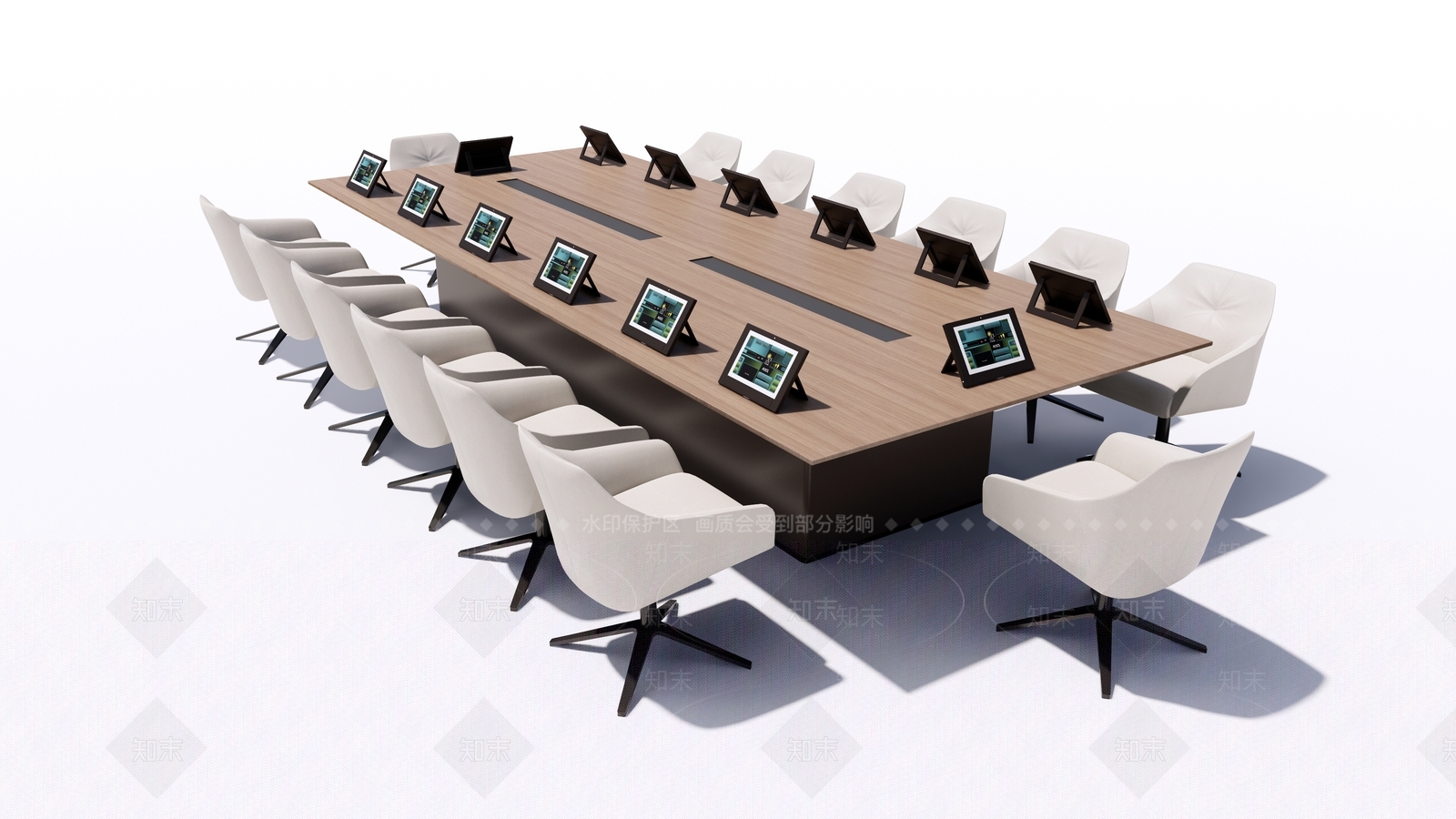 现代会议桌椅SU模型下载【ID:1115875047】