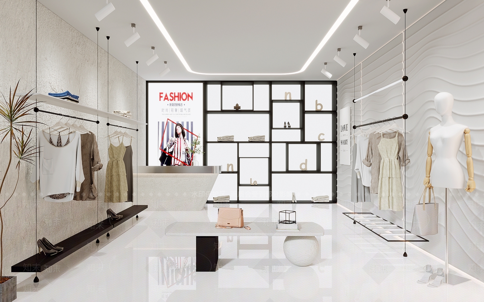 现代服装店SU模型下载【ID:1115875581】