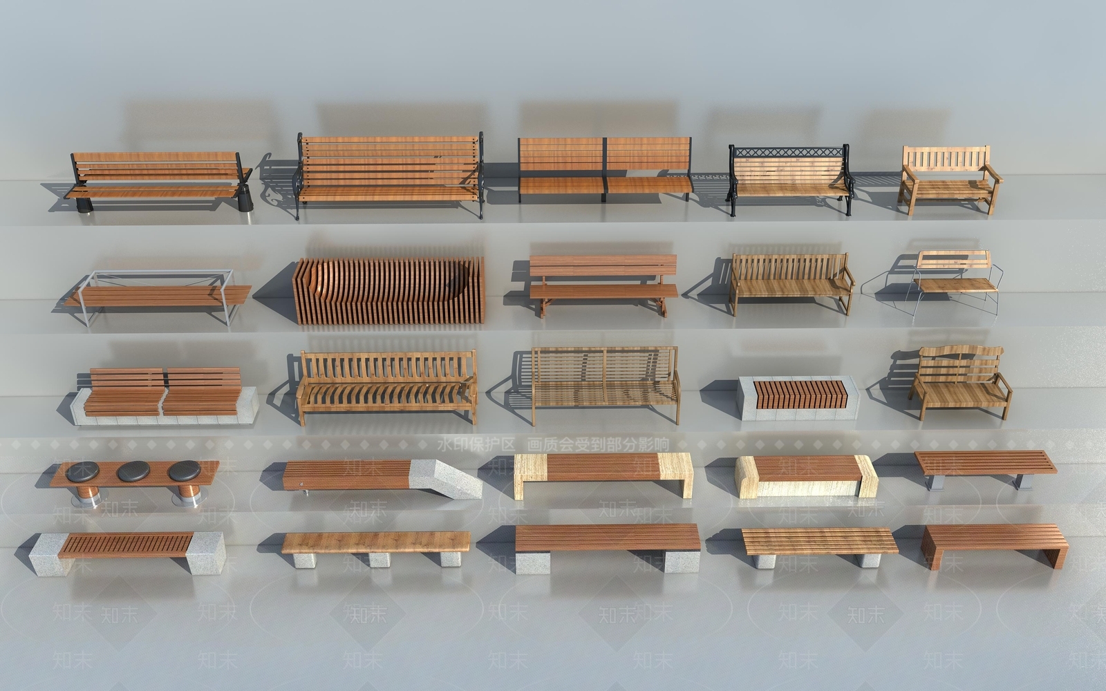 现代户外休闲座椅3D模型下载【ID:1115878634】