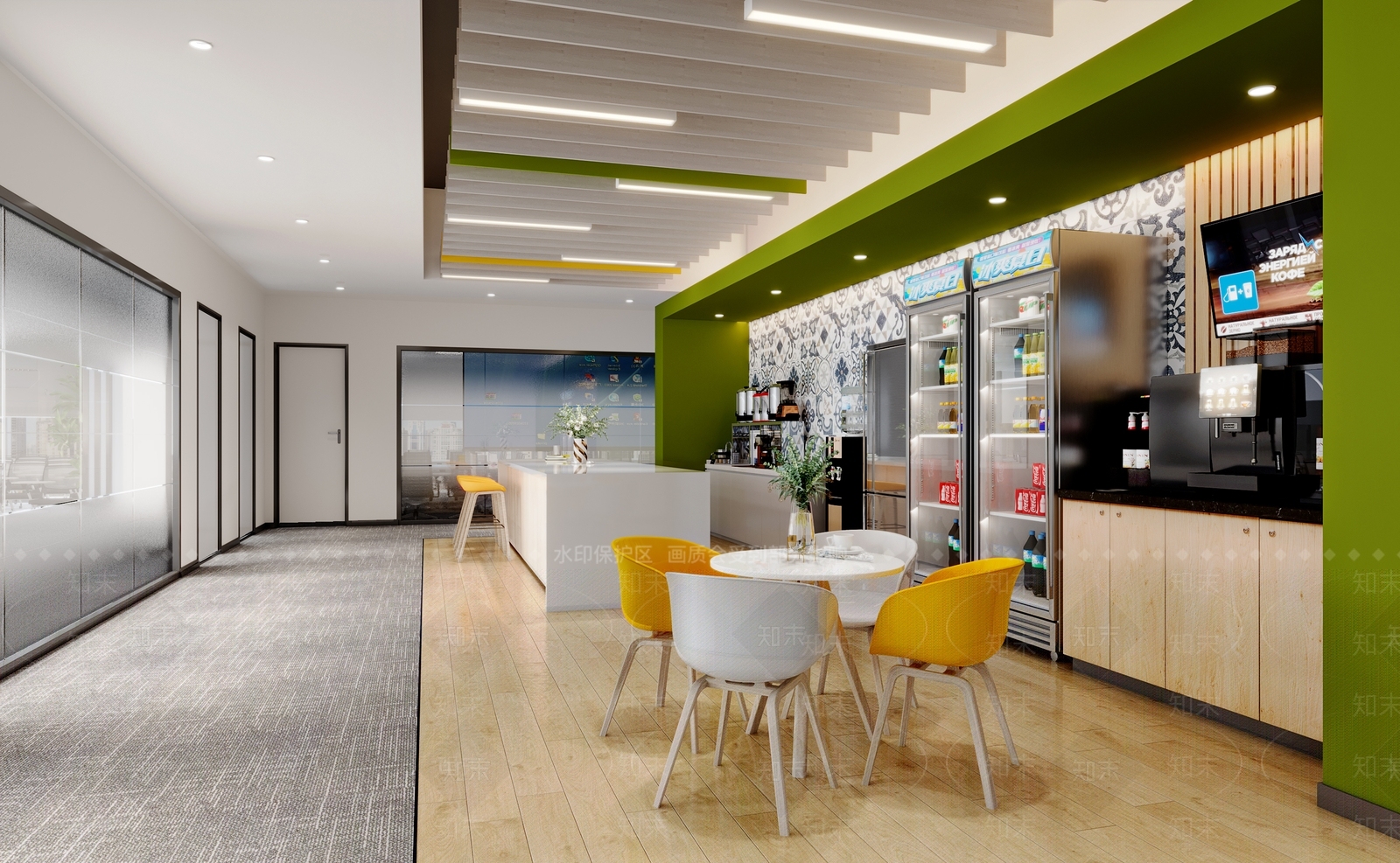 现代办公室茶水间3D模型下载【ID:1115882384】