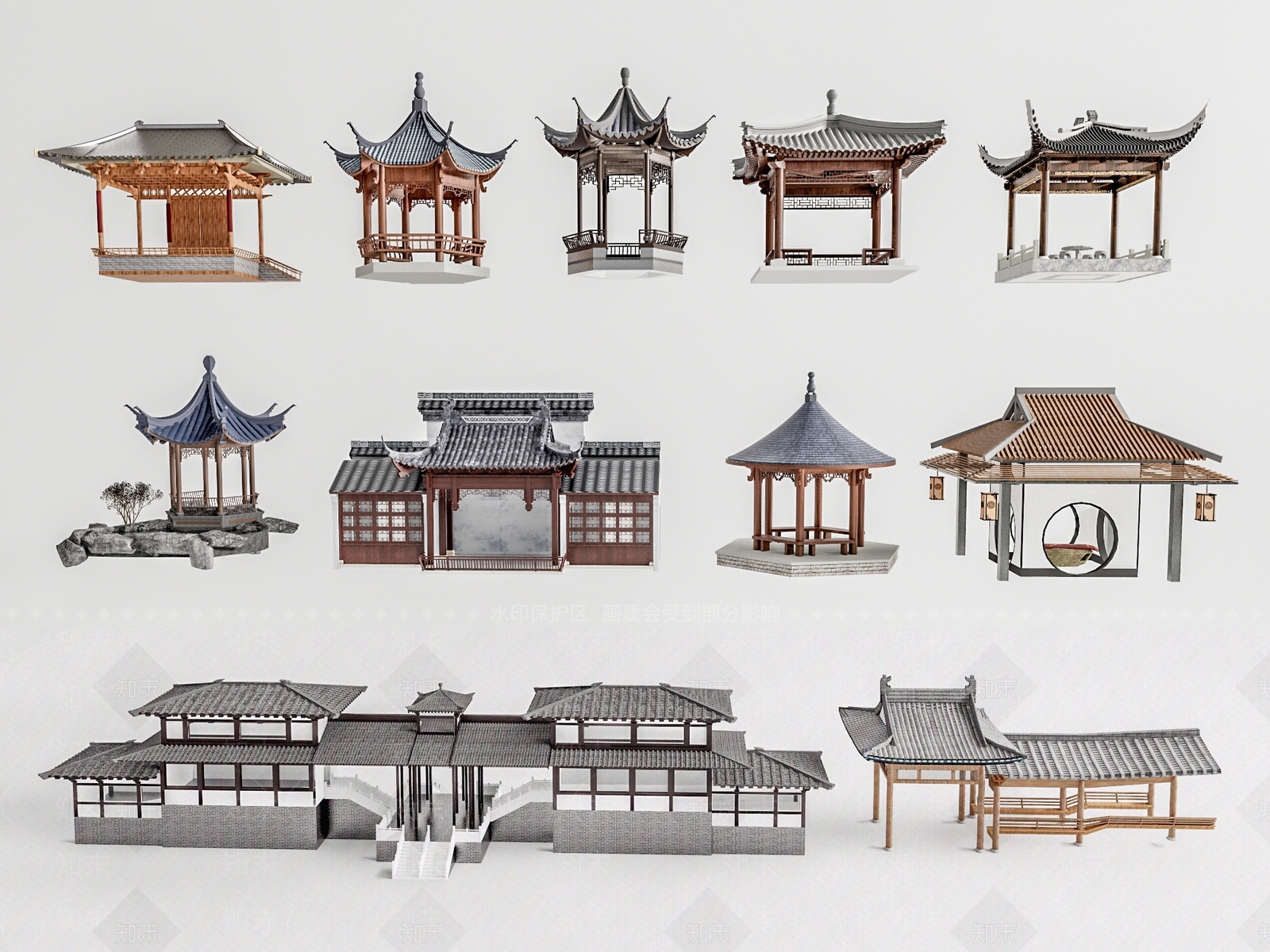 中式古亭3D模型下载【ID:1115885950】