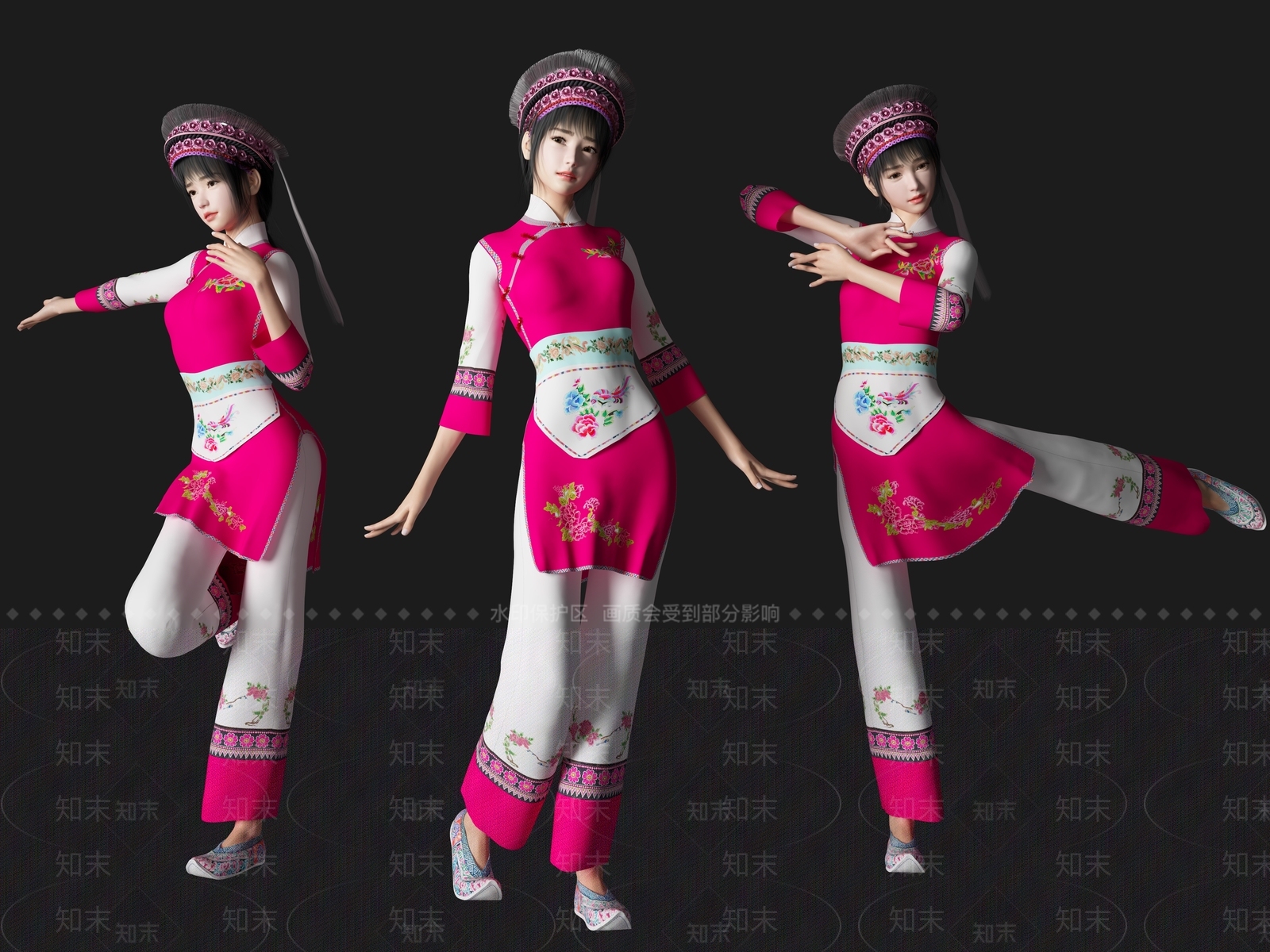 现代苗族美女人物SU模型下载【ID:1115894493】