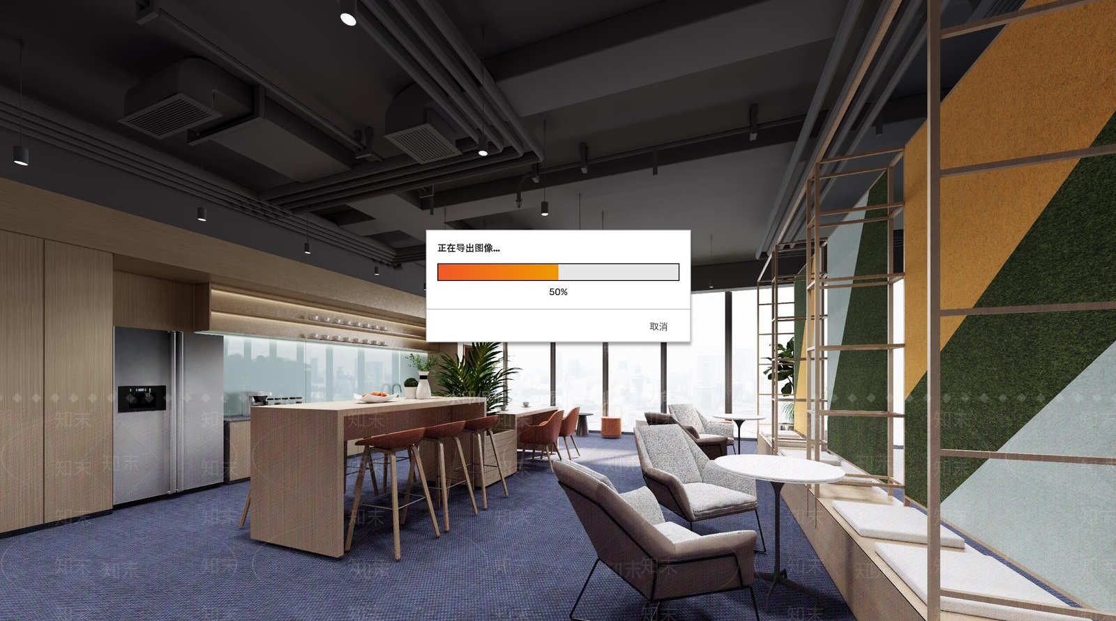 现代茶水间休息区SU模型下载【ID:1115906956】