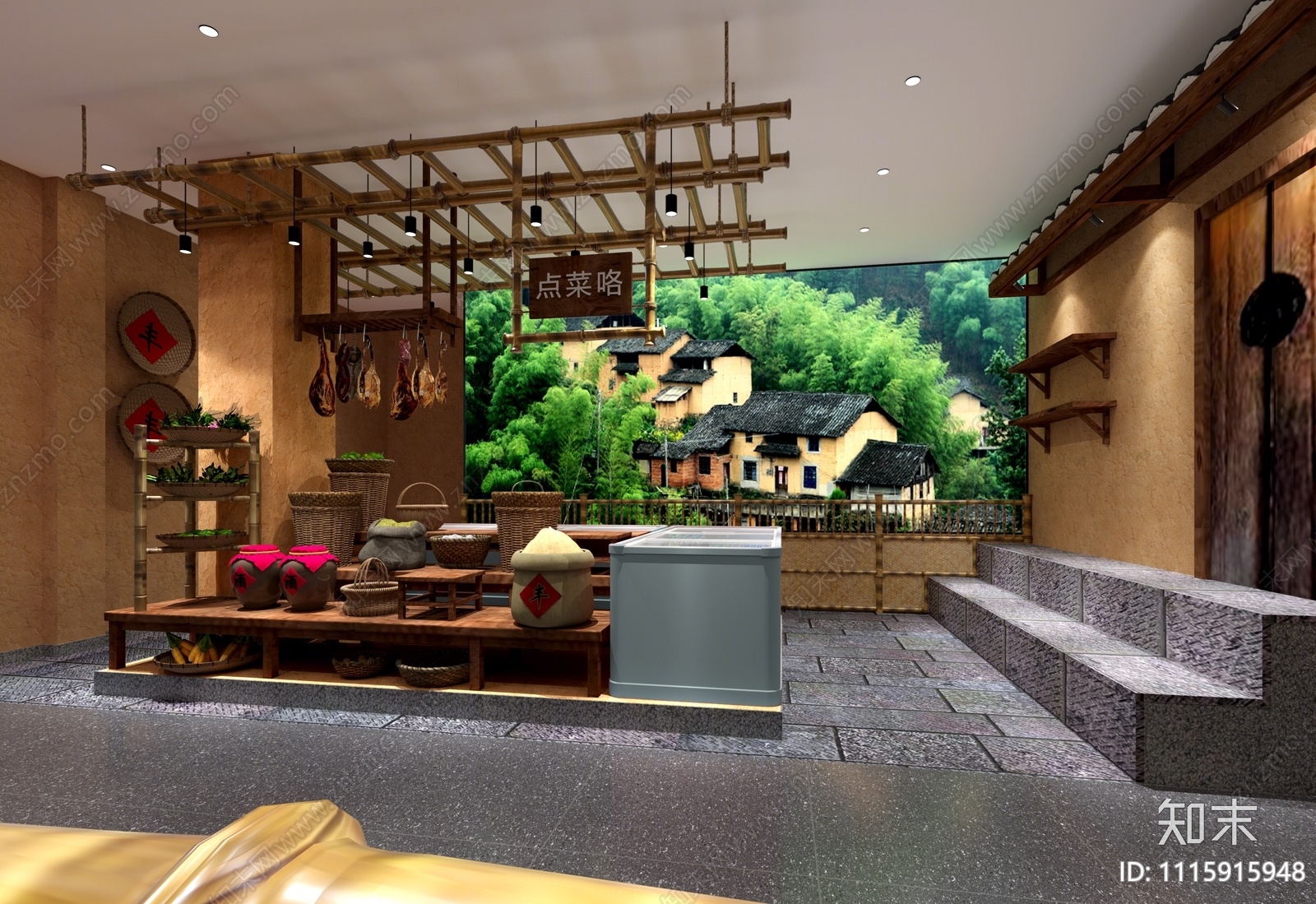 中式中餐厅3D模型下载【ID:1115915948】