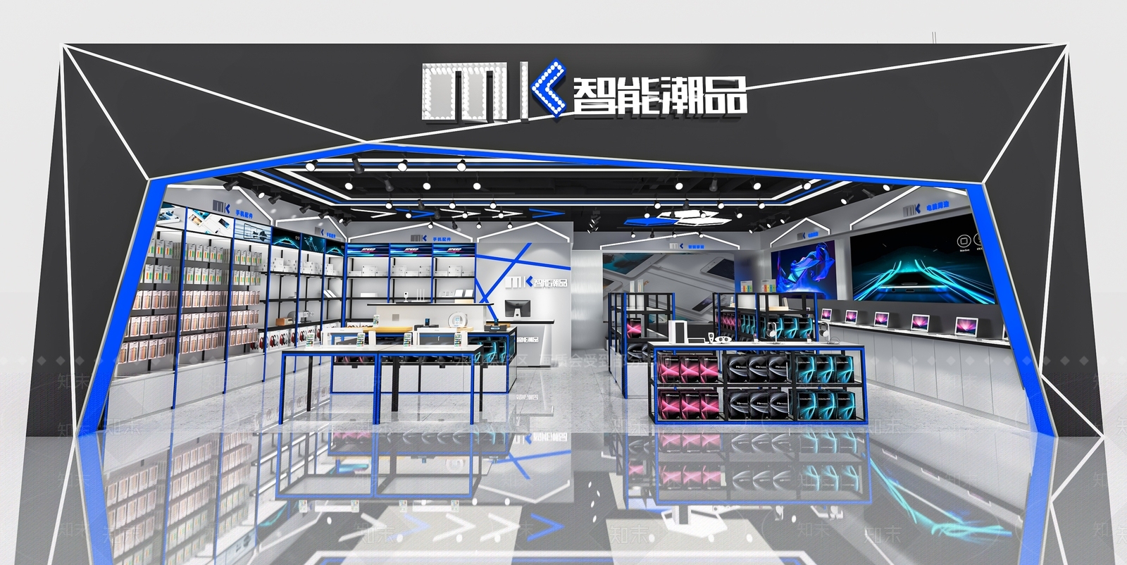 现代数码店SU模型下载【ID:1115917086】