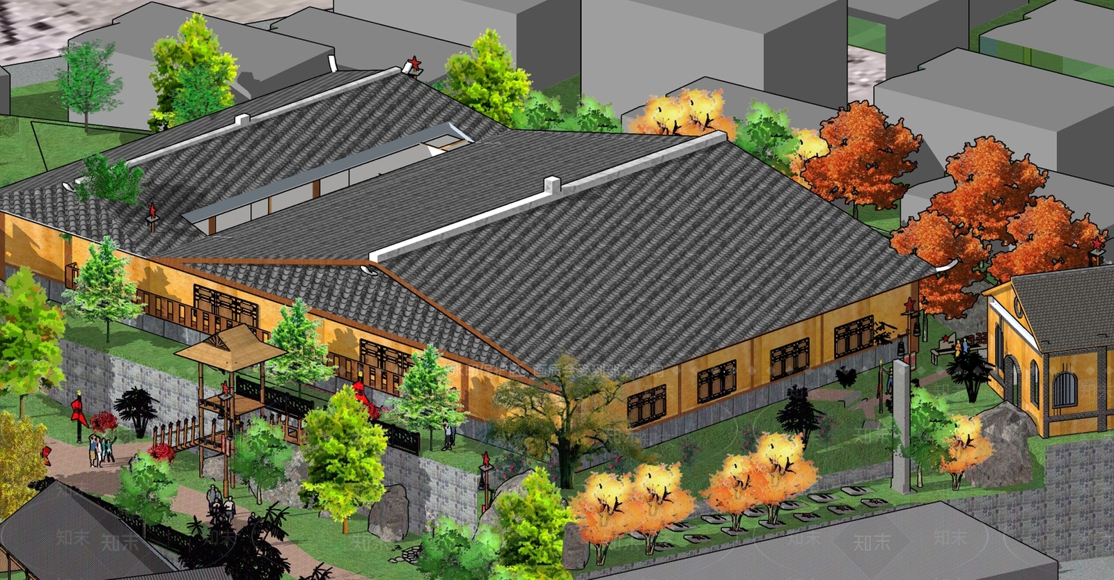 现代红军文化纪念馆SU模型下载【ID:1115916858】