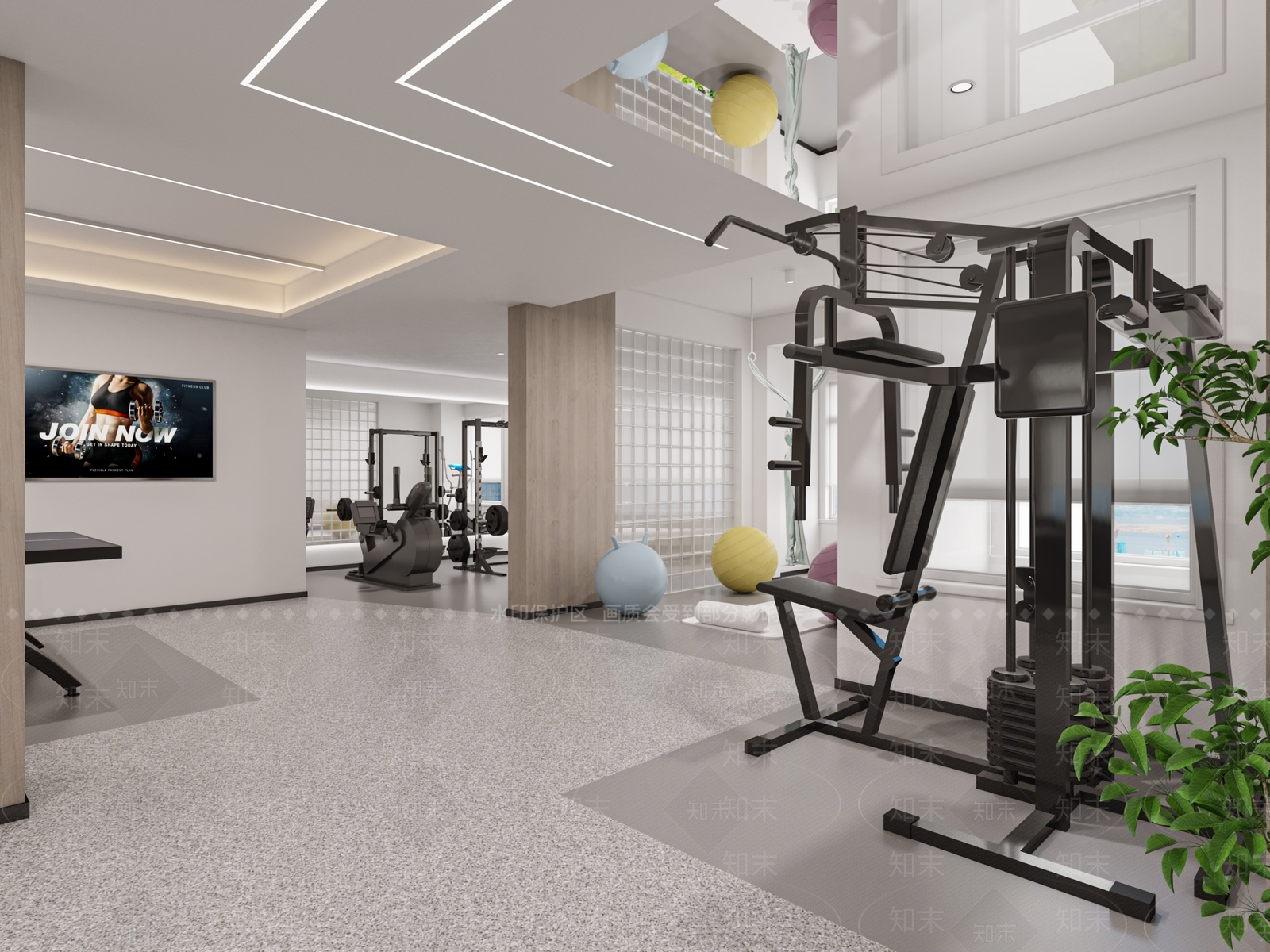 现代健身房3D模型下载【ID:1115921857】