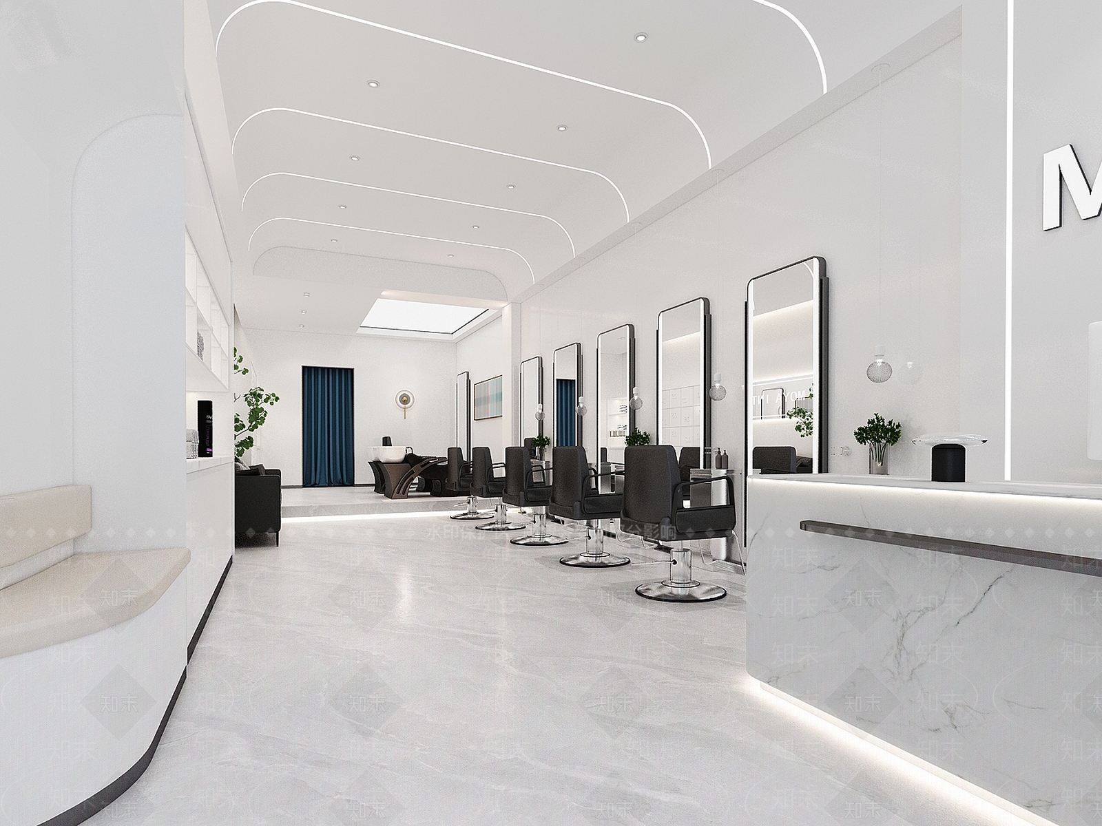 现代美容美发店3D模型下载【ID:1115925215】