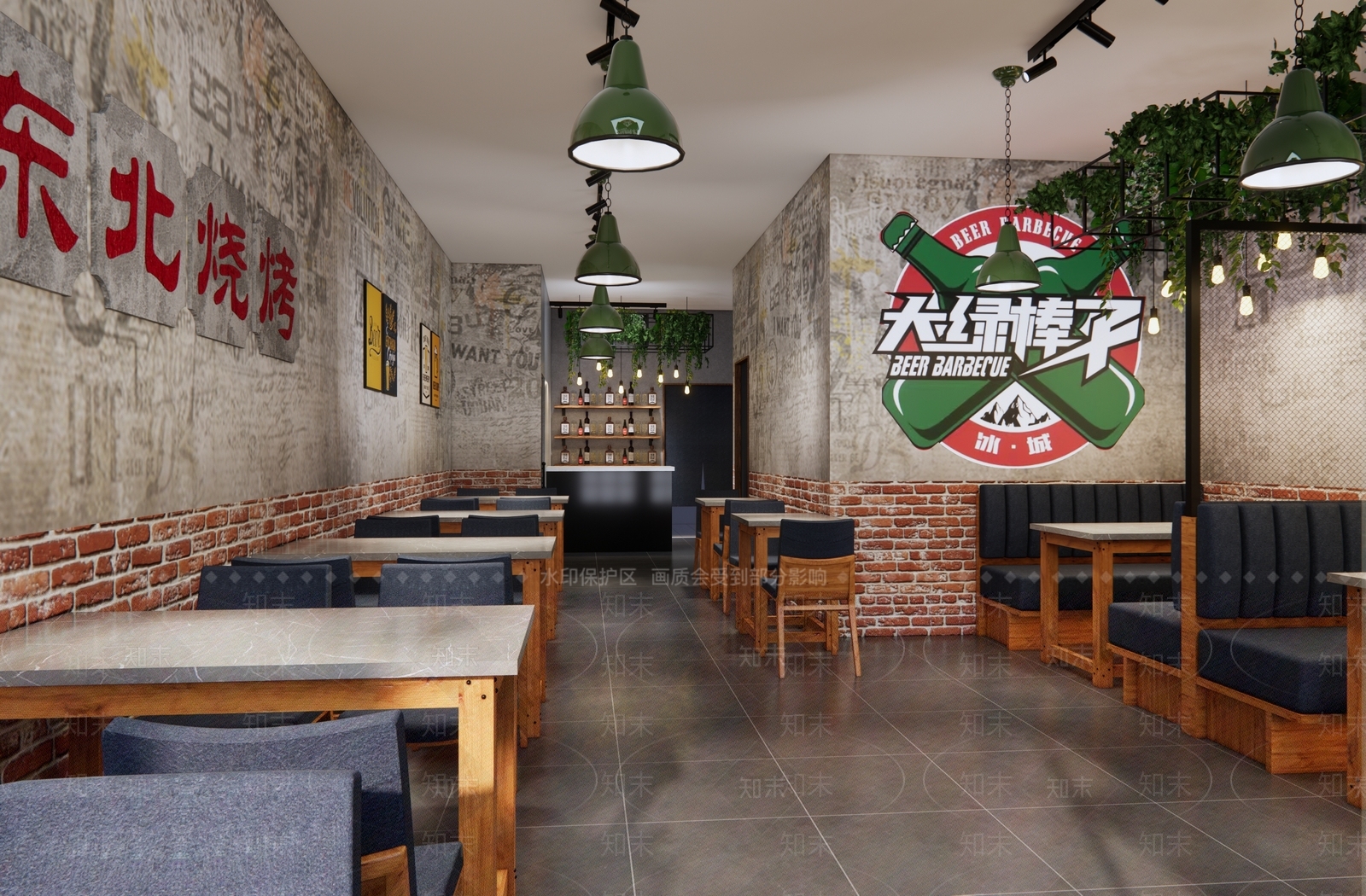 工业中餐厅SU模型下载【ID:1115926627】