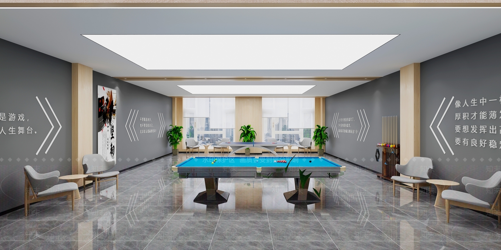 现代台球室3D模型下载【ID:1115929153】
