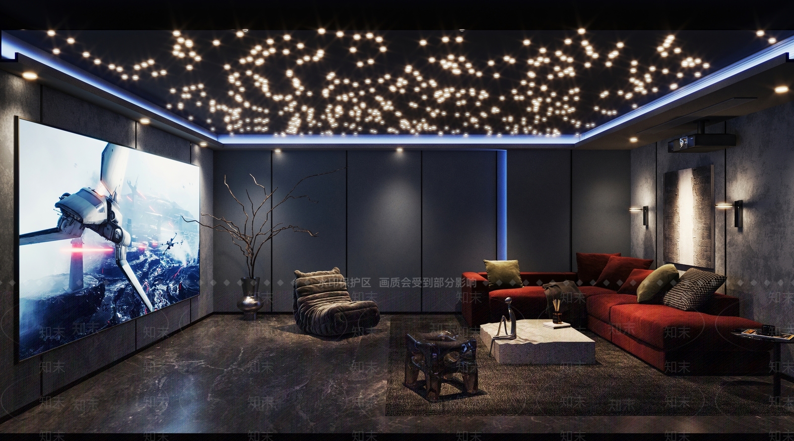 现代家居影音室3D模型下载【ID:1115930975】