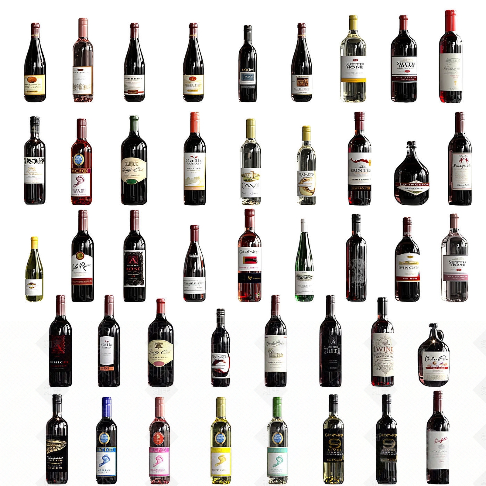 红酒瓶3D模型下载【ID:1115937346】