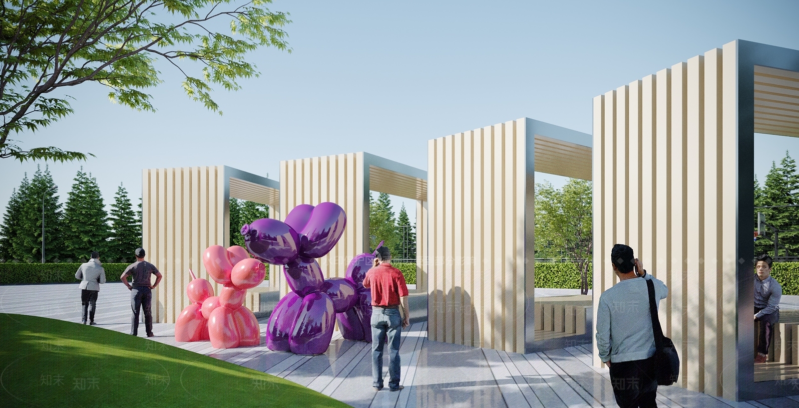 现代廊架3D模型下载【ID:1115940726】