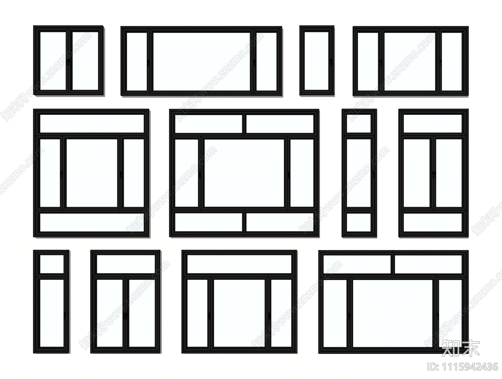现代窗户SU模型下载【ID:1115942436】