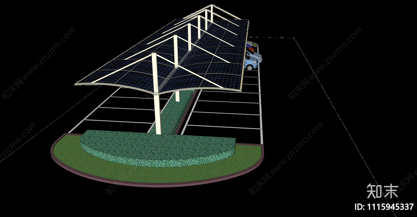 现代停车位SU模型下载【ID:1115945337】