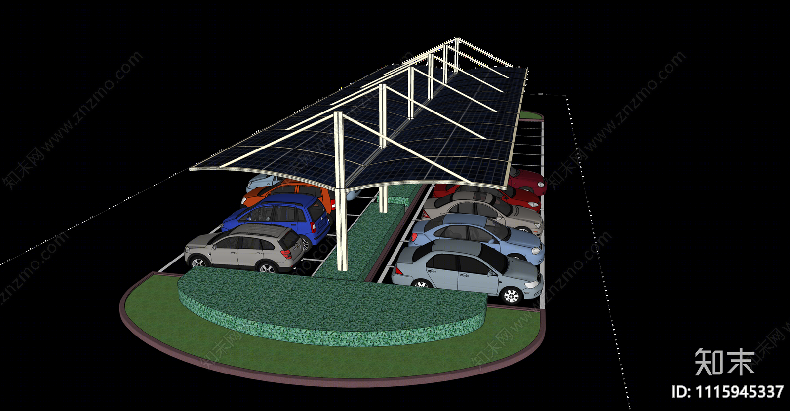 现代停车位SU模型下载【ID:1115945337】